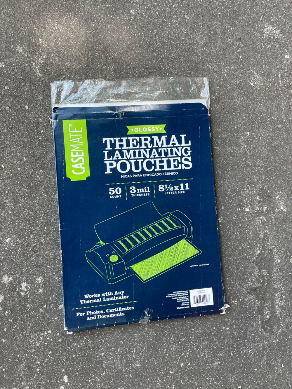 CASEMATE Glossy Thermal Laminating Pouches - Navy & Lime fax